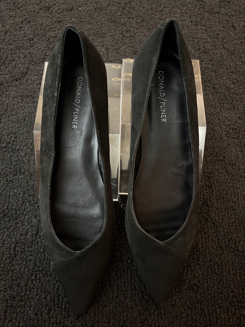 Donald J. Pliner Black Suede Pointed Flats